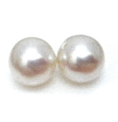 White 6-6.5mm Half Drilled Round Pairs